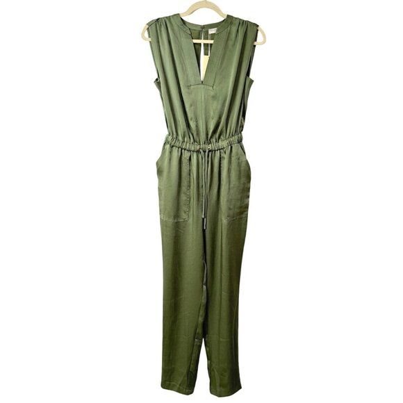 Ramy Brook Hudson Jumpsuit Sleeveless Satin Sage Green Womens Size XS $465 NEW - Picture 2 of 9